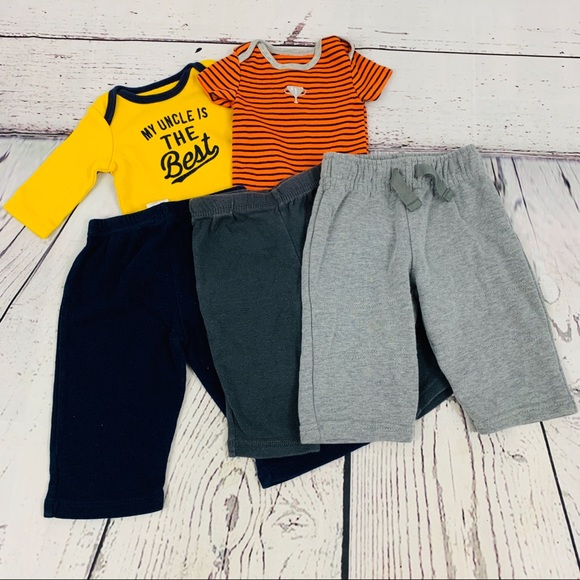 Carter's Other - 0-3M boy bundle pants onesies 5 pieces